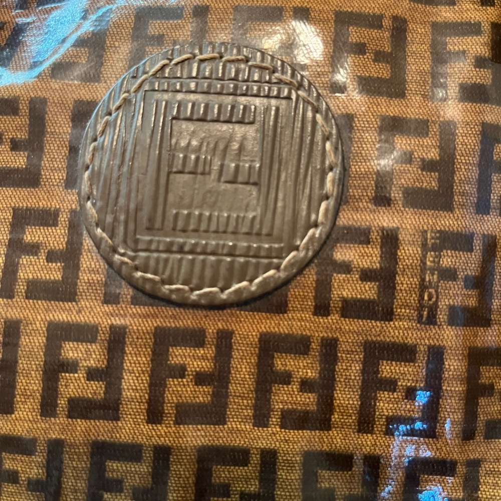 Fendi Brown Logo Glassy Satchel - Picture 13 of 14